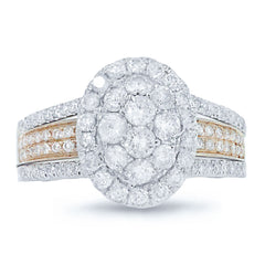 1.23ct 14k Two-tone Rose Gold Diamond Lady's Ring Size 5.75