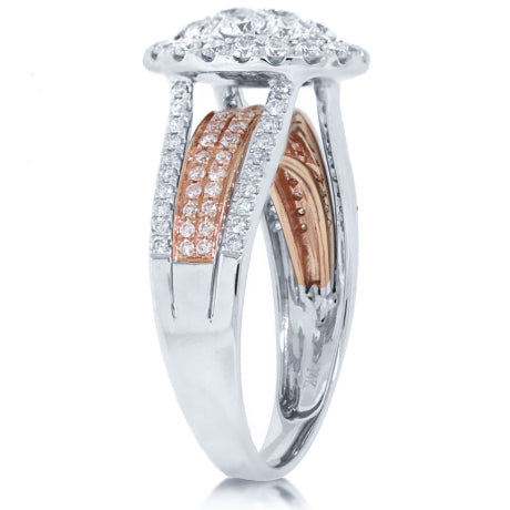 1.23ct 14k Two-tone Rose Gold Diamond Lady's Ring Size 5.75