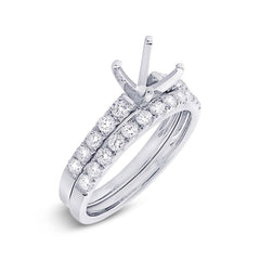 0.79ct 14k White Gold Diamond Semi-mount Ring 2-pc