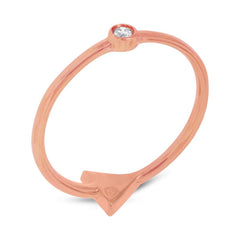 0.08ct 14k Rose Gold Diamond Lady's Ring Size 5