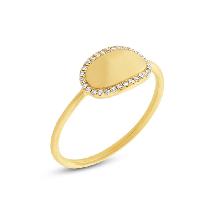 0.08ct 14k Yellow Gold Diamond ID Ring Size 3