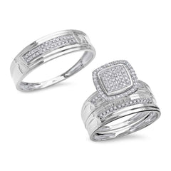 0.31ct 14k White Gold Diamond Trio Set Pave