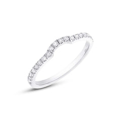 0.19ct 14k White Gold Diamond Shadow Band Size 5.25