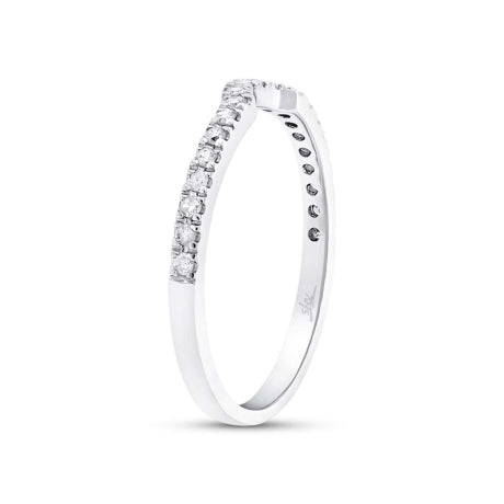 0.19ct 14k White Gold Diamond Shadow Band Size 5.25