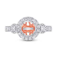 0.60ct 14k Two-tone Rose Gold Diamond Semi-mount Ring