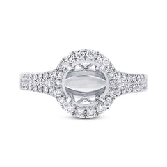 0.60ct 14k White Gold Diamond Semi-mount Ring for 1.75ct Center