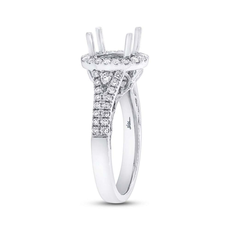 0.60ct 14k White Gold Diamond Semi-mount Ring for 1.75ct Center