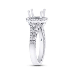 0.60ct 14k White Gold Diamond Semi-mount Ring for 1.75ct Center