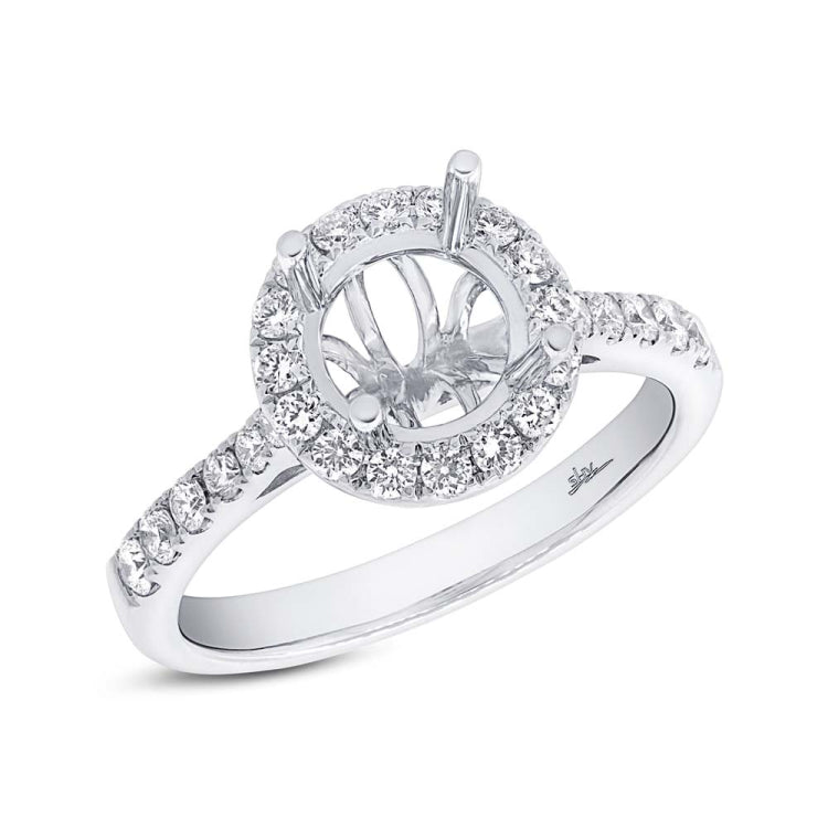 0.52ct 14k White Gold Diamond Semi-mount Ring