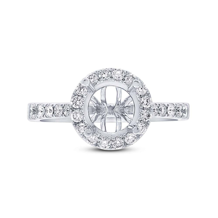 0.52ct 14k White Gold Diamond Semi-mount Ring