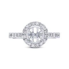0.52ct 14k White Gold Diamond Semi-mount Ring