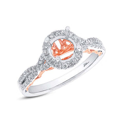 0.32ct 14k Two-tone Rose Gold Diamond Semi-mount Ring