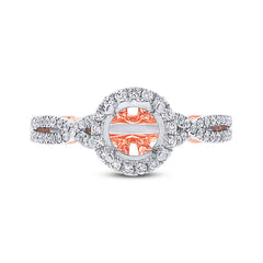 0.32ct 14k Two-tone Rose Gold Diamond Semi-mount Ring