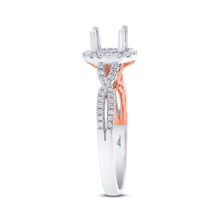 0.32ct 14k Two-tone Rose Gold Diamond Semi-mount Ring