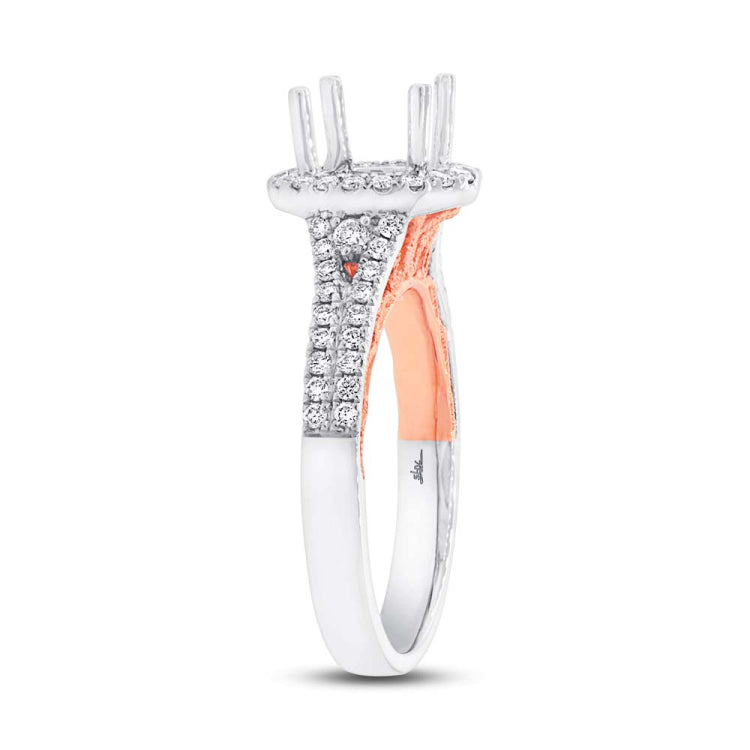0.49ct 14k Two-tone Rose Gold Diamond Semi-mount Ring