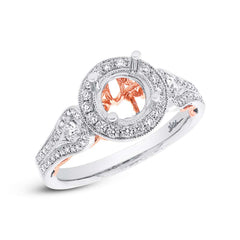 0.46ct 14k Two-tone Rose Gold Diamond Semi-mount Ring