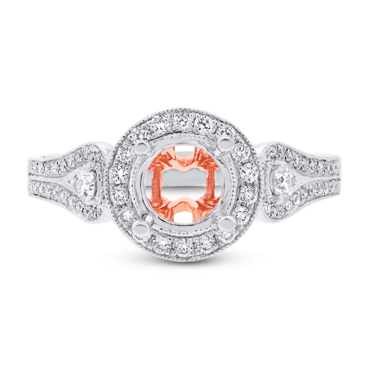 0.46ct 14k Two-tone Rose Gold Diamond Semi-mount Ring