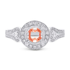 0.46ct 14k Two-tone Rose Gold Diamond Semi-mount Ring