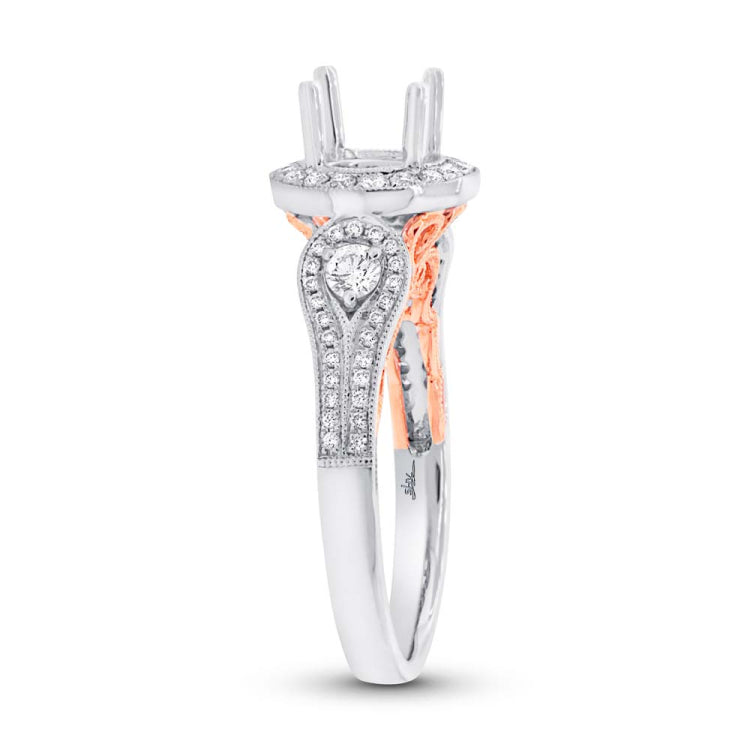 0.46ct 14k Two-tone Rose Gold Diamond Semi-mount Ring