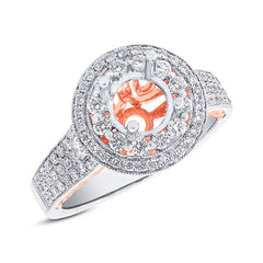 0.70ct 14k Two-tone Rose Gold Diamond Semi-mount Ring