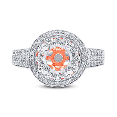 0.70ct 14k Two-tone Rose Gold Diamond Semi-mount Ring