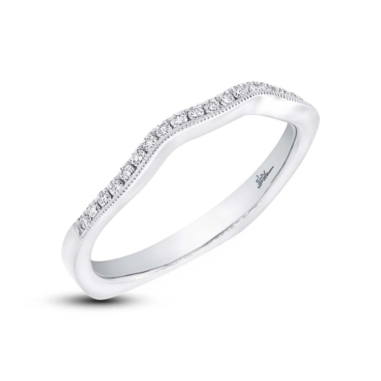0.13ct 18k White Gold Diamond Shadow Band