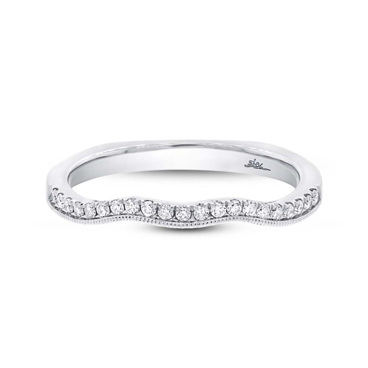 0.13ct 18k White Gold Diamond Shadow Band