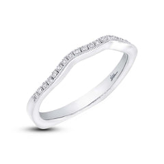 0.13ct 18k White Gold Diamond Shadow Band Size 5.5