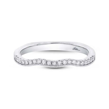 0.13ct 18k White Gold Diamond Shadow Band Size 5.5
