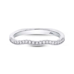 0.13ct 18k White Gold Diamond Shadow Band Size 5.5