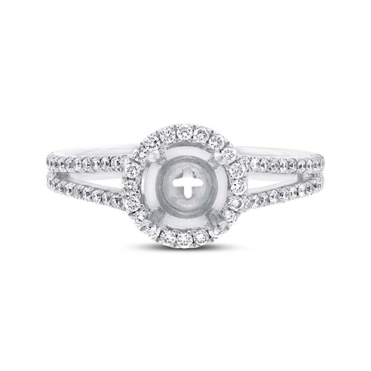 0.55ct 18k White Gold Diamond Semi-mount Ring