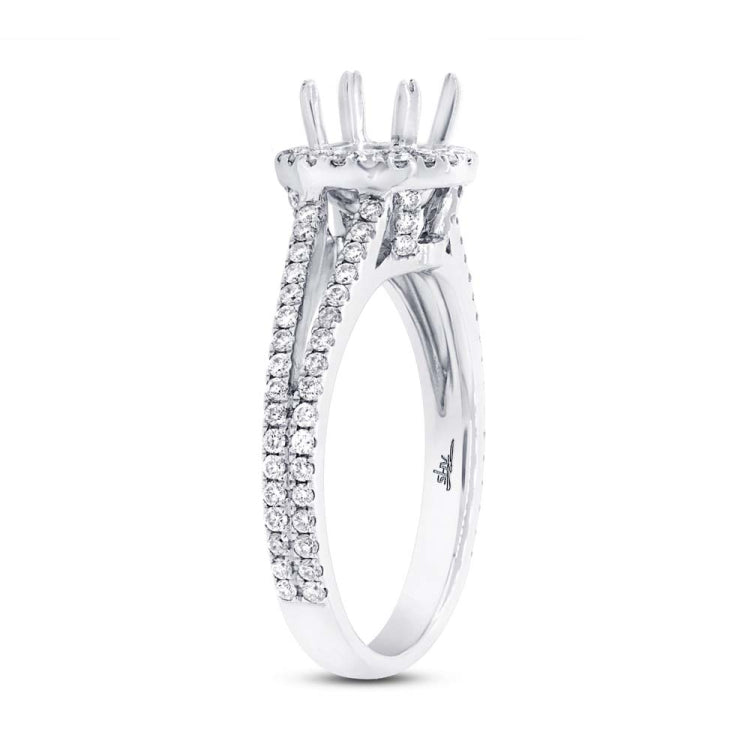0.55ct 18k White Gold Diamond Semi-mount Ring
