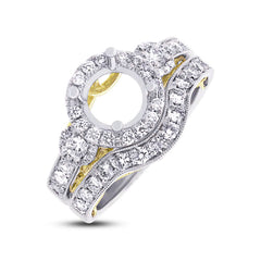 0.86ct 14k Two-tone Gold Diamond Semi-mount Ring 2-pc