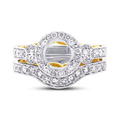 0.86ct 14k Two-tone Gold Diamond Semi-mount Ring 2-pc