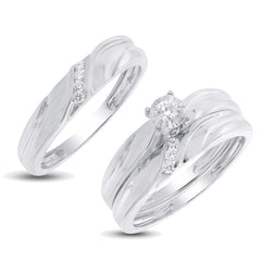 0.19ct 14k White Gold Diamond Trio Set