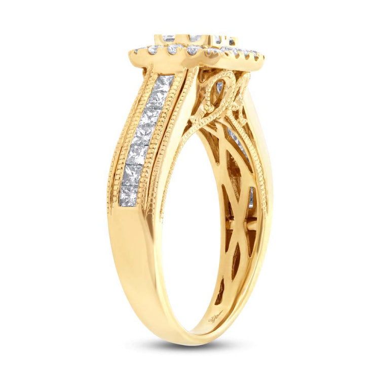 1.03ct 14k Yellow Gold Diamond Invisible Lady's Ring