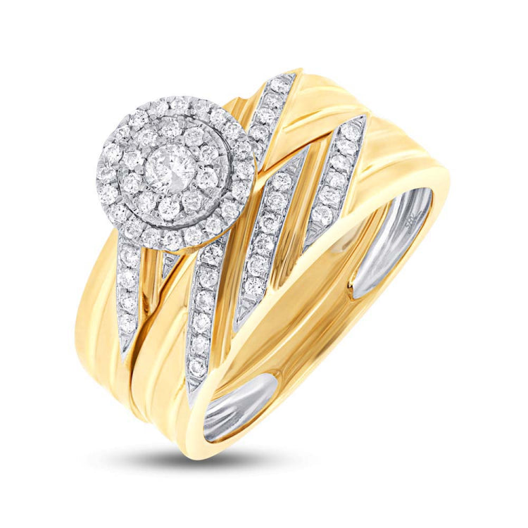 0.48ct 14k Yellow Gold Diamond Trio Set