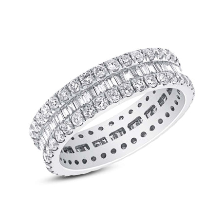 2.03ct 18k White Gold Diamond Eternity Band Size 6.5