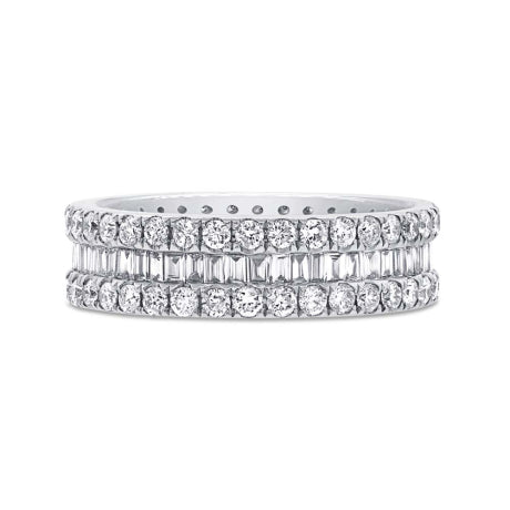 2.03ct 18k White Gold Diamond Eternity Band Size 6.5