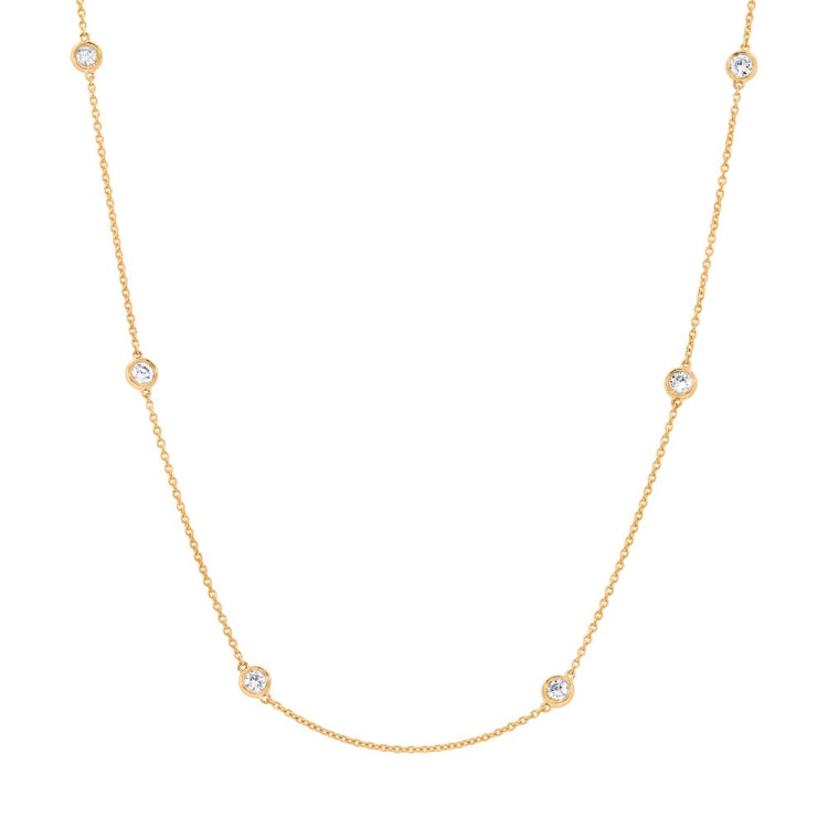1.02ct 14k Yellow Gold 18" Diamonds By The Yard Chain