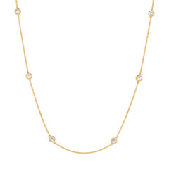 1.02ct 14k Yellow Gold 18" Diamonds By The Yard Chain