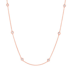1.02ct 14k Rose Gold 18" Diamonds By The Yard Chain