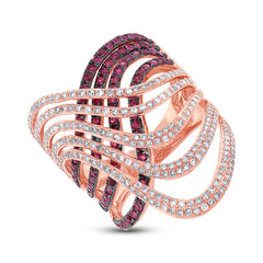 1.03ct Diamond & 1.42ct Ruby 14k Rose Gold Ring