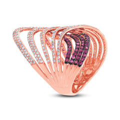 1.03ct Diamond & 1.42ct Ruby 14k Rose Gold Ring