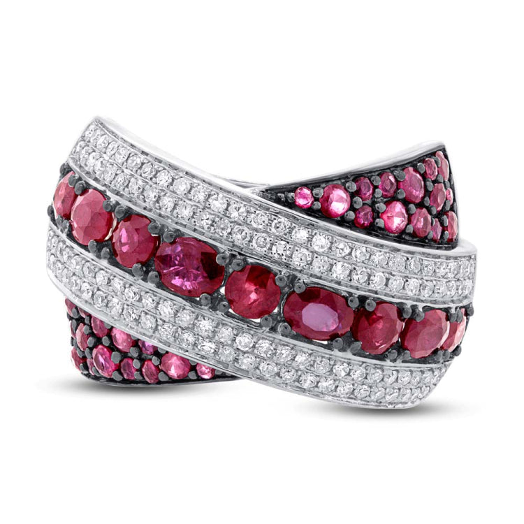 0.57ct Diamond & 2.36ct Ruby 14k White Gold Ring