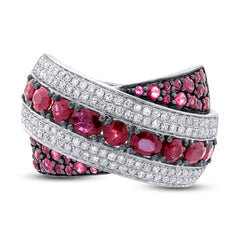 0.57ct Diamond & 2.36ct Ruby 14k White Gold Ring