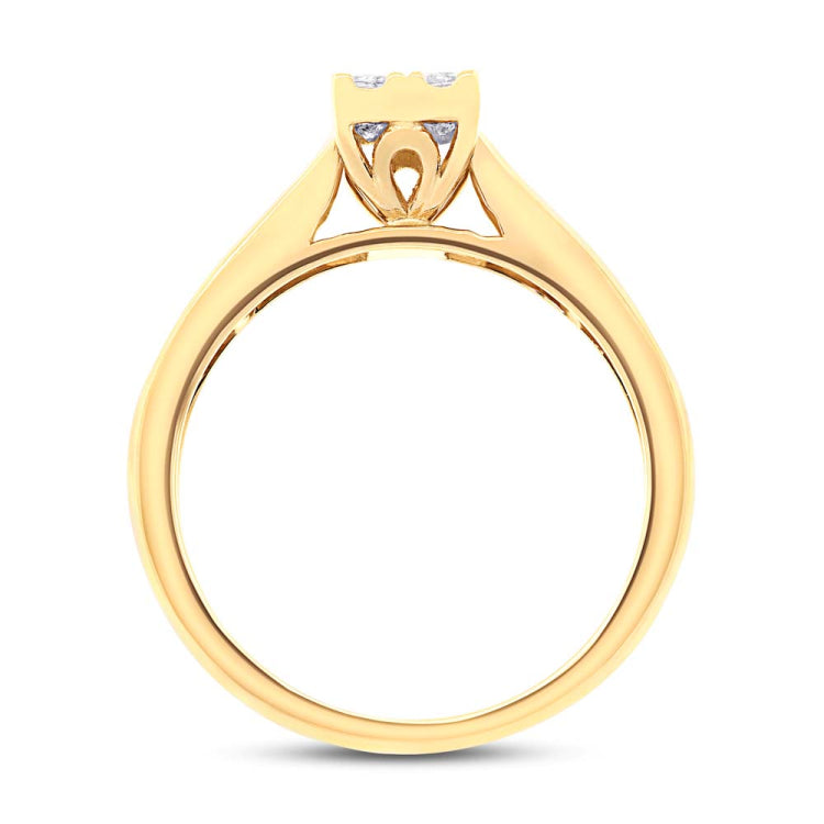1.04ct 14k Yellow Gold Diamond Wedding Set Princess Cut