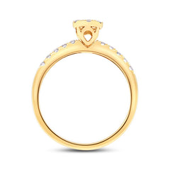 0.48ct 14k Yellow Gold Diamond Wedding Set Cluster