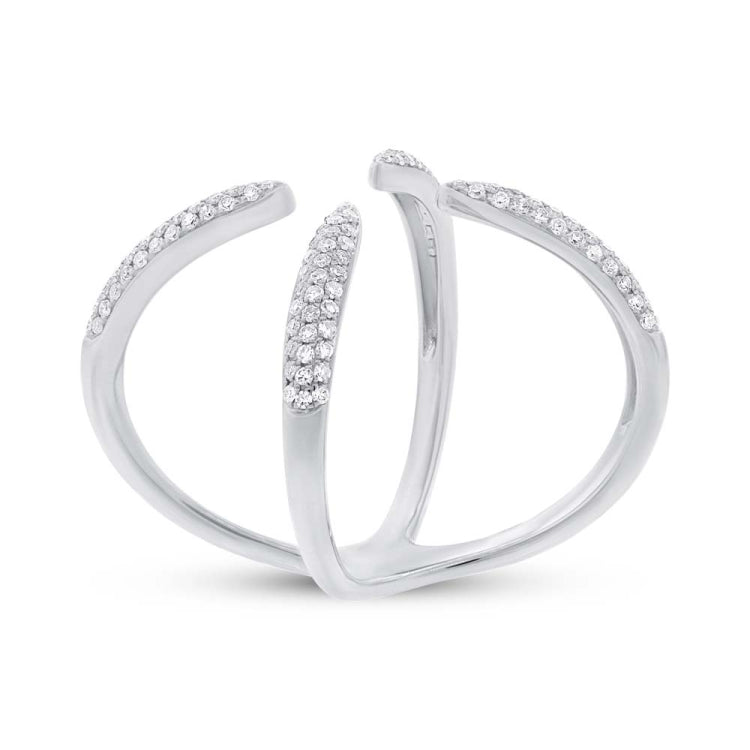 0.40ct 14k White Gold Diamond Claw Ring Size 6