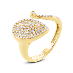 0.44ct 14k Yellow Gold Diamond Pave Lady's Ring